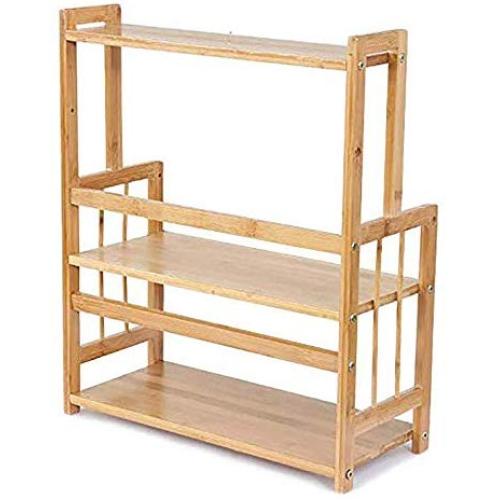 DYSND Kitchen shelf3-Layer Spice Herbal Rack with Adjustable Height, Bamboo Kitchen Countertop Storage Box for Seasoning Jars and Bottle StorageStorage Holder