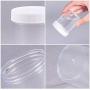 PH PandaHall 10 pcs 120ml(4 Oz) Empty Clear Plastic Slime Storage Favor Jars Wide-Mouth Sample Containers Round Cosmetic Travel Pot with White Screw Cap Lids for Beads Jewelry Make Up Nails Art