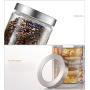 Glass Sealed Storage Jar Food Grains Storage Bottle Transparent Tea Coffee Seal Storage Cans DELICATEWNN (Capacity : 0.9L1)
