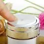 VASEANA 1PCS 15ml/0.5oz Airless Pump Jars Empty Refillable Makeup Cosmetic Jar Containers Airless Lotion Cream Via Pot Storages Dispenser with Lids Air Pump Travel Jars (Weiß)