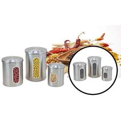 Cwg Set of 3 Tea Sugar and Coffee Storage Canister Stainless Steel Airtight Food Canister Jars with Window