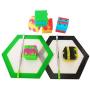 SZBS A Set Silicone Hexagon Mat 9ml Container Cube Shape Container Wax Oil Container Concentrate Storage Containers Wax Silicone Jar With A Metal Rod (Black, 1)