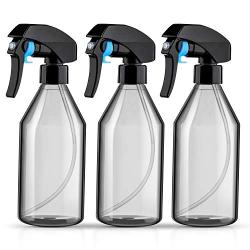 Plastic Spray Bottles for Cleaning Solutions，10OZ Reusable Empty Container with Durable Black Trigger Sprayer, for Disinfection Gardening Blended Essential Oils - Hair Care Moisturize - 3Pack