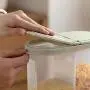 YTF-Plastic (PP) storage tank, kitchen grain storage box, double storage box green YTF-Plastic (PP) storage tank, kitchen grain storage box, double storage box green