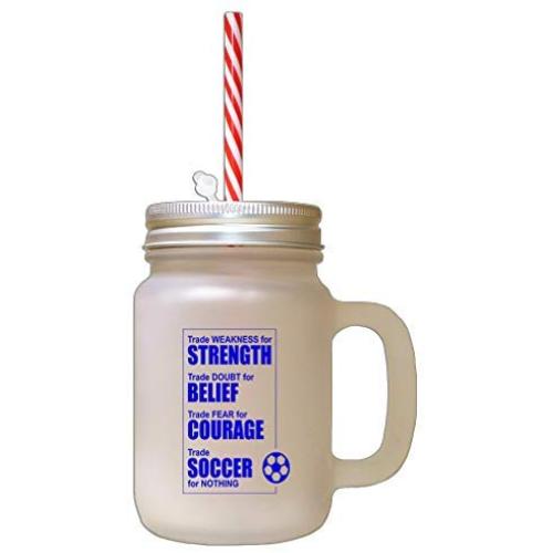 Royal Blue Trade Weakness Strength Doubt Belief Trade Fear For Frosted Glass Mason Jar With Straw