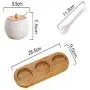 WEIWEI Spice Jars Box,Kitchen Ceramic Condiment Storage Container and Bamboo Pallet Three-Piece Set WEIWEI Spice Jars Box,Kitchen Ceramic Condiment Storage Container and Bamboo Pallet Three-Piece Set