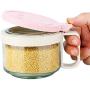 TNKML Kitchen Glass Seasoning Jar Storage Bottle Set With Lid Transparent Glass Seasoning Jar Salt Shaker Sugar Bowl Kitchen Supplies Seasoning Container