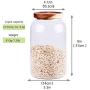 Large Glass Food Canisters, 93 FL OZ(2750ml) Kitchen Serving Stoarge Container with Airtight Bamboo Lids, BPA-Free Cereal Dispenser Jars for Spaghetti Pasta, Powder, Spice, Tea, Coffee(8.8inch high)
