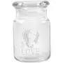 Clear Glass Herb Stash Jar with Lid 4.5 oz with Bob Marley Logo from Smoke Promos