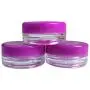 100 Stück Beauticom 3G/3ML Klare Glasbehälter mit PURPUrlsuch Kopfkappen für Peelings, Öle, Toner, Salben, Cremes, Lotionen, Make-up Proben, Lippenbalsam - BPA-frei