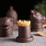 Toothpick Holders Creative Purple Sand Ceramic Toothpick Jar Living Room Storage Box Zodiac Animal Head Toothpick Box Toothpick Box