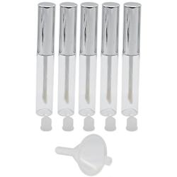 Pomeat 10pcs 10ml Empty Lip Gloss Tube Containers with 2 Funnel and 10 Rubber Stoppers for Lip Samples DIY Cosmetics