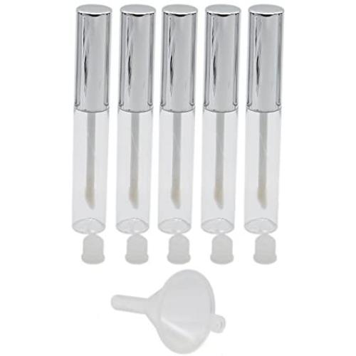 Pomeat 10pcs 10ml Empty Lip Gloss Tube Containers with 2 Funnel and 10 Rubber Stoppers for Lip Samples DIY Cosmetics