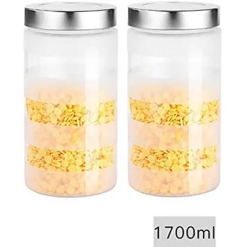 Jars for Scrubs, Transparent Storage containers with lid Versatile Durable Mason jar Round Glass Pot-C 1700mlx2 Jars for Scrubs, Transparent Storage containers with lid Versatile Durable Mason jar Round Glass Pot-C 1700mlx2