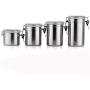 4pcs/set Airtight Canisters Sets for the Kitchen, Stainless Steel Sealed Jar with Clear Lids, Organizer for Kitchen Counter, Food Storage Container, Tea Coffee Sugar Flour Canisters (4inch)