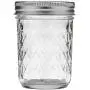 Lot de 4 Confitures en Pot Mason en Verre Cristallin à Bouche Rectangulaire avec Couvercles et Anneaux, 8oz (8 oz) Lot de 4 Confitures en Pot Mason en Verre Cristallin à Bouche Rectangulaire avec Couvercles et Anneaux, 8oz (8 oz)