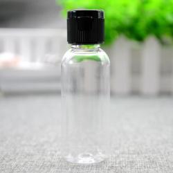 12Pcs Reusable Empty Plastic Face Cream Cosmetic Emulsion Hand Lotion Bottles Container Vial Pot Jar Case with Black Flip Lid (30ML/1OZ)