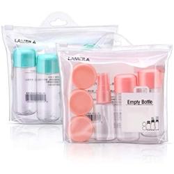 Travel Bottle Set Spray Bottle Shampoo Empty Cosmetic Containers Refillable Pump Essential Oil Plastic Cream Jar Atomizer (Color : Pink)