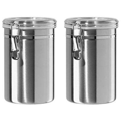 TOOGOO Airtight Canisters Sets for The Kitchen Stainless Steel - Beautiful for Kitchen Counter, Small 32oz, Food Storage Container, Tea Coffee Sugar Canisters