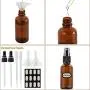 1oz Amber Glass Spray Bottles, SXUDA 12 Pack Empty Small Fine Mist Spray Bottles for Essential Oils, Cleaning Products, or Aromatherapy