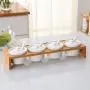 LQQGXLCondiment bottle, jar condiment storage box Spice jar white with lid ceramic sugar jar condiment jar seasoning box set with lid spoon and tray