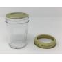 8 oz Mason (Jelly) Half Pint Glass Jars with Gold 2-piece Metal Lids by Richards Packaging 12 Pack for Canning Tapered Sides