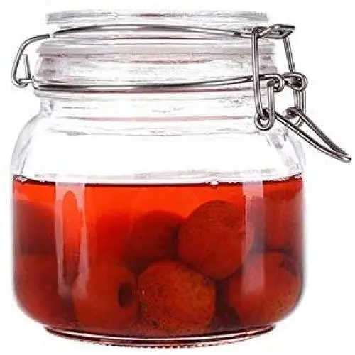 Glas-Lebensmittelbehälter, BPA-frei, für Honig, Zitrone, Passionsfruchtpulver, Deckel, Frischhalteglas, wiederverwendbar, transparent, quadratisch, 500ml