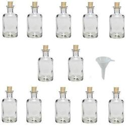 Viva Haushaltswaren Small Glass Apothecary Bottles with Cork Stoppers 100 ml with a Funnel (Diameter 5 cm) by Viva Haushaltswaren