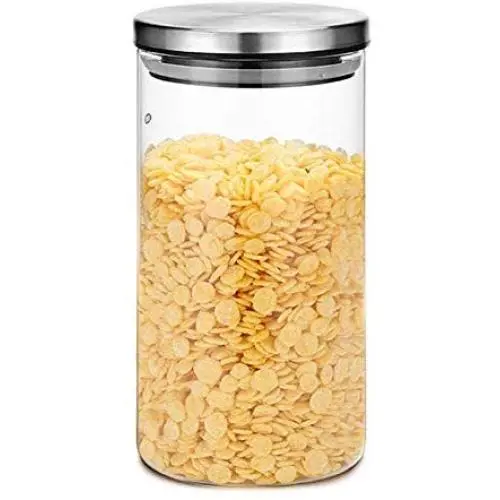 Bocal de Rangement Alimentaire Airtight, Bocal en Verre, Ensemble de 3 avec Couvercle en Inox, Idéal pour le Thé et Autres Conserves (Volume : 1200ml) Bocal de Rangement Alimentaire Airtight, Bocal en Verre, Ensemble de 3 avec Couvercle en Inox, Idéal pour le Thé et Autres Conserves (Volume : 1200ml)