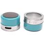 DUDDP Storage Spice lar set Spice jar rack Seasoning Container 12Pcs Magnetic Clear Lid Spice Jar Set Spice Tins Spice Storage Container Pepper Seasoning Sprays Tools Stainless Steel