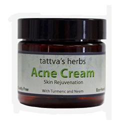 Organic Acne Cream Treatment With Turmeric & Neem - Naturally Detoxifying and Fighting Free Radicals That Cause Damage To Your Skin 4 oz. From Tattvas Herbs