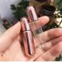 3Pcs 5ml/0.17oz Rose Gold Glass Roller Bottles Perfume Essential Oil Roll On Bottles with Metal Roller Balls Portable Travel Empty Refillable Cosmetic Containers for Aromatherapy Fragrance Lip Oil