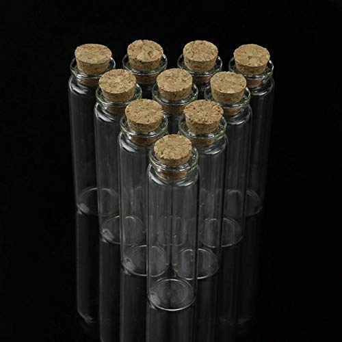 10pcs 0.5mL/1mL/2mL/20mL Transparent Mini Glass Wish Bottle Vial with Cork Stopper Storage Pendant