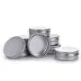 Aluminium Tins, 2 Oz, Runden Behälter, Metallkisten, mit Schraubverschlüssen, für Kosmetik, Auffüllbar, Packung mit 18 (Silber)