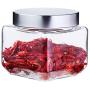 Kitchen Square Glass Sealed Cans With Lid Food Storage Jar Snacks Honey Miscellaneous Grains Tea Milk Powder Bottle (Size : S)