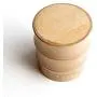 3 Sections of Bamboo Wood Cans Food Storage Container Sealed Jar Tea Pot with Lid 7X 8 cm (D7-H8)