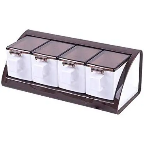 Kitchen Food Storage Jar Airtight Food Storage Kitchen glass jar moisture-proof home multi-purpose jam bottle cruet Adherent plastic house with cruet suit (Color : Brown G) Kitchen Food Storage Jar Airtight Food Storage Kitchen glass jar moisture-proof home multi-purpose jam bottle cruet Adherent plastic house with cruet suit (Color : Brown G)