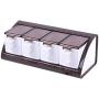 Kitchen Food Storage Jar Airtight Food Storage Kitchen glass jar moisture-proof home multi-purpose jam bottle cruet Adherent plastic house with cruet suit (Color : Brown G)