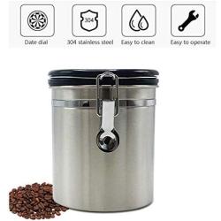 Airtight Coffee and Food Storage Canister Stainless Steel Can Container for Coffee Bean Coffee Ground Tea Sugar Flour (Large 63oz)