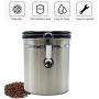 Airtight Coffee and Food Storage Canister Stainless Steel Can Container for Coffee Bean Coffee Ground Tea Sugar Flour (Large 63oz)