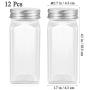 BESTONZON 12Pcs Glass Spice Jars with Shaker Lids - 4oz Square Empty Seasonings Bottles for Spice Herbs Small Items Storage and Organization