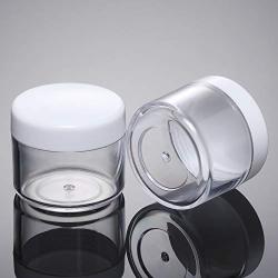 20 Pieces Round Pot Jars Plastic Cosmetic Containers Set with Lid for Liquid Creams Sample, 20 ml/ 0.7 oz (White Lid)