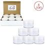 6Pieces 4oz/120g/120ml Acrylic Leak Proof Container Jars with White Lids