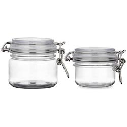 2PCS 120G/200G 4oz/7oz Round Clear Plastic Air Tight Sealed Cosmetic Bottle Vial Packing Jars Makeup Body Face-Pack Food Storage Hermetic Container Pot