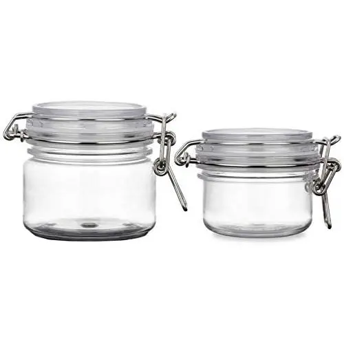 2PCS Flacons Plastiques Transparents Ronds Asservis 120g/200g (4oz/7oz) pour Cosmétiques, Crèmes, Potions, Récipients Hermétiques pour Rangement de Maquillage, Corps, Visage, Masques Faciaux, Aliments 2PCS Flacons Plastiques Transparents Ronds Asservis 120g/200g (4oz/7oz) pour Cosmétiques, Crèmes, Potions, Récipients Hermétiques pour Rangement de Maquillage, Corps, Visage, Masques Faciaux, Aliments