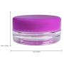 (Quantity: 100 Pieces) Beauticom 3G/3ML Round Clear Jars with PURPLE Lids for Scrubs, Oils, Toner, Salves, Creams, Lotions, Makeup Samples, Lip Balms - BPA Free