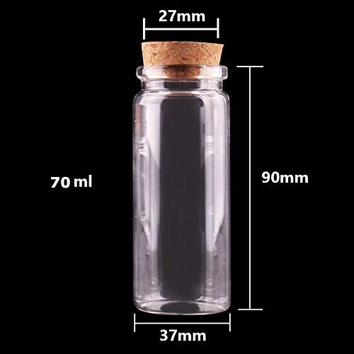 | Storage Bottles & Jars | 24pcs Dia 37mm 20ml/30ml/40ml/50ml/60ml/90ml Transparent Glass Spice Wishing Bottles Jars with Cork Stopper Wedding Favour Gift | by HUDITOOLS | 1 PCs