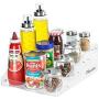 TBwisher Acrylic Spice Rack Organizer - 4 Tiers Kitchen Seasoning Shelf Stand Holder ＆ 40 pieces Storage Stickers Labels for Spice Jars (Acrylic)