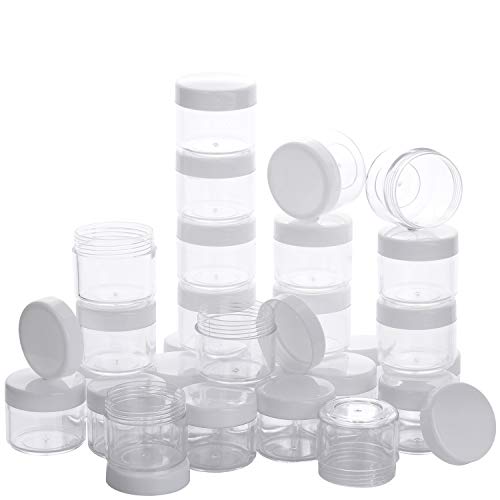 100 Packs Travel Jars TSA Approved 20g Plastic Jars with Lids Leak Proof Traveling Containers for Cream and Lotions