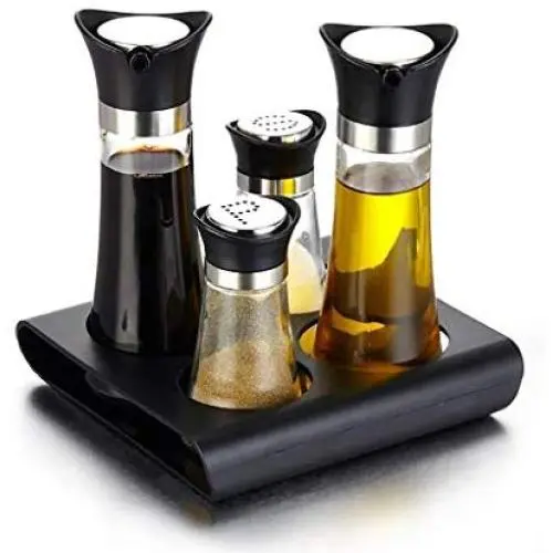 LQQGXLCondiment bottle, jar condiment storage box Seasoning jar oil dispenser glass spice jar seasoning box jar seasoning tank storage container set